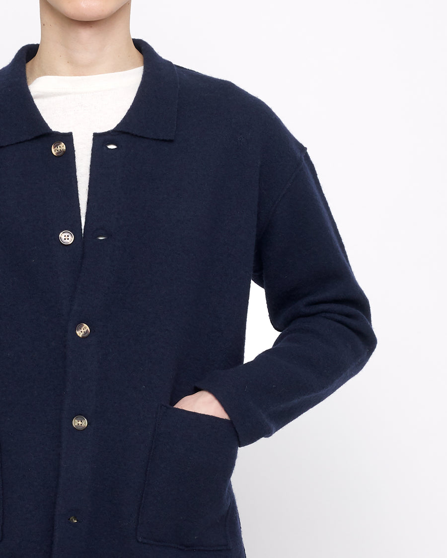 Boiled Wool Chore Shirt Jacket - FW24 - Navy – 7115 by Szeki Boiled Wool Chore Shirt Jacket - FW24 - Navy – 7115 by Szeki