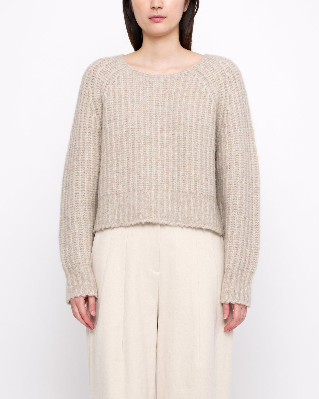 Chunky Cropped Sweater - FW24 - Light Taupe