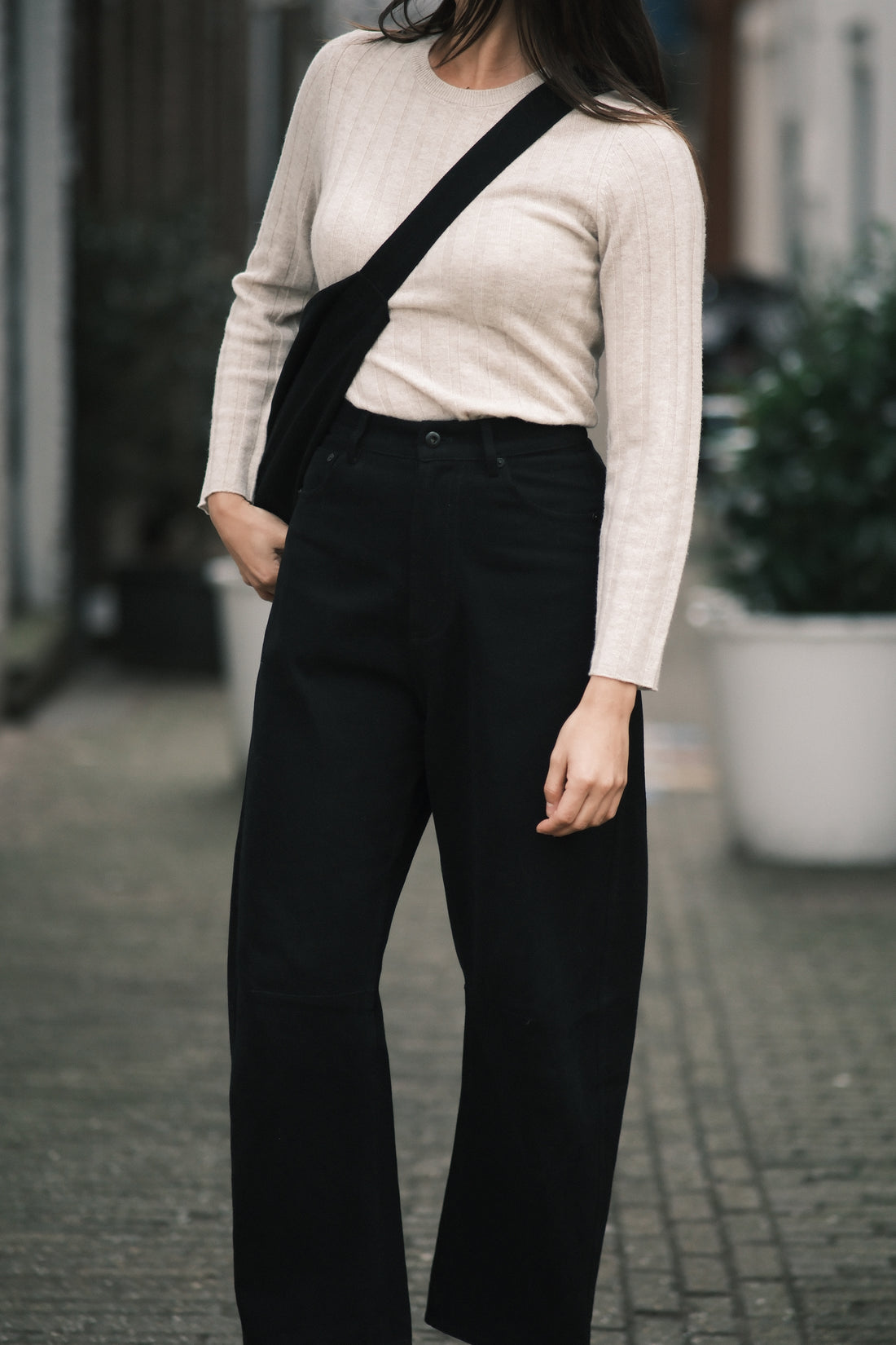 Signature Curve Legged Work Trouser - Brushed Canvas Edition - Black