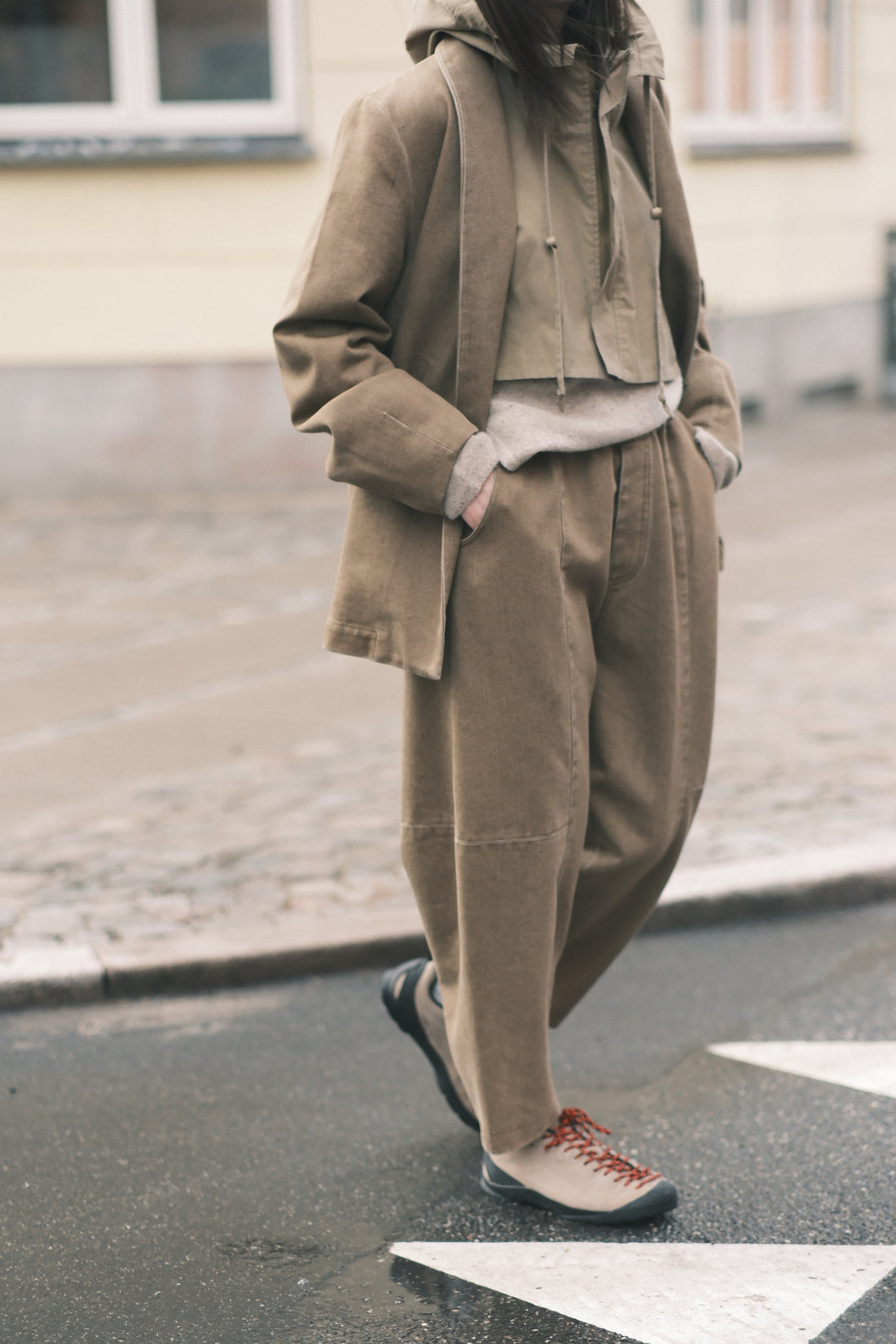 Open Short Coat - FW26 - Washed Walnut