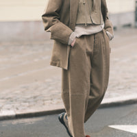Open Short Coat - FW26 - Washed Walnut