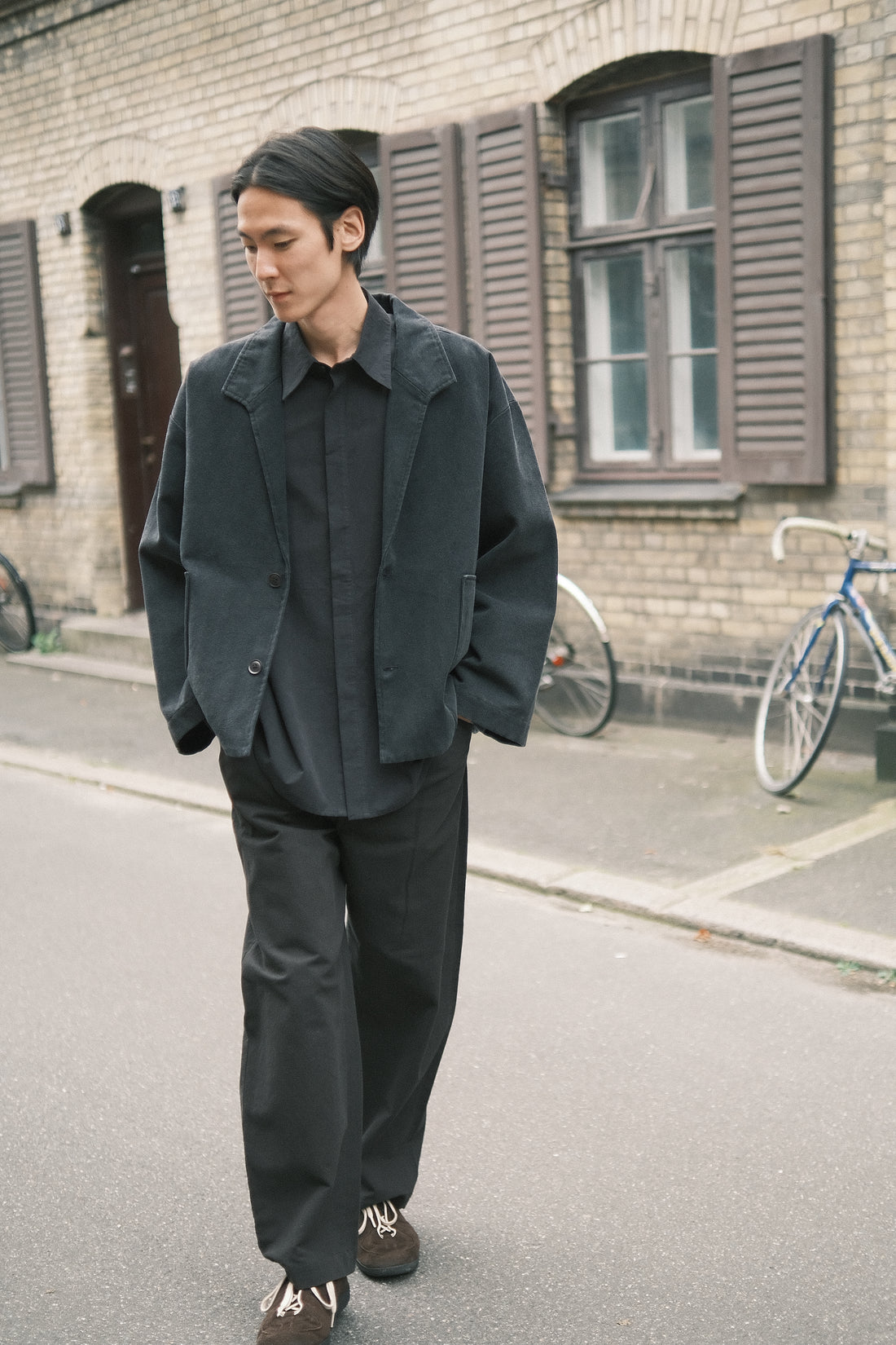 Lapel Short Coat - SS26 - Washed Black