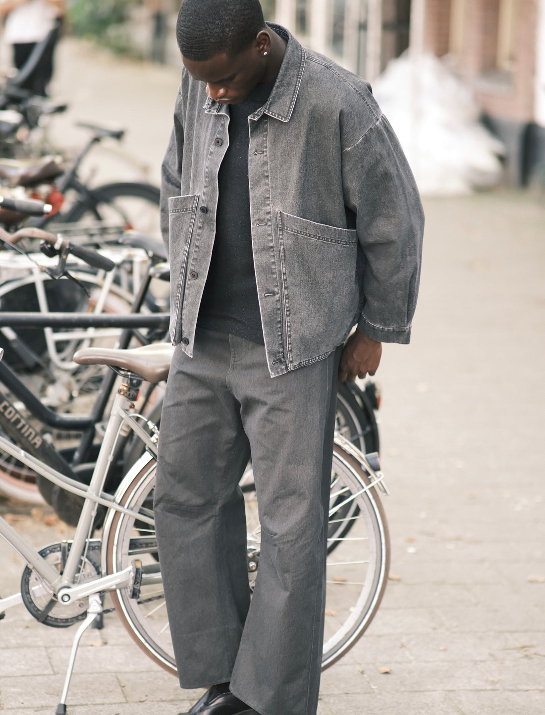 Signature Panel Pockets Jacket - Spring Edition - Washed Black