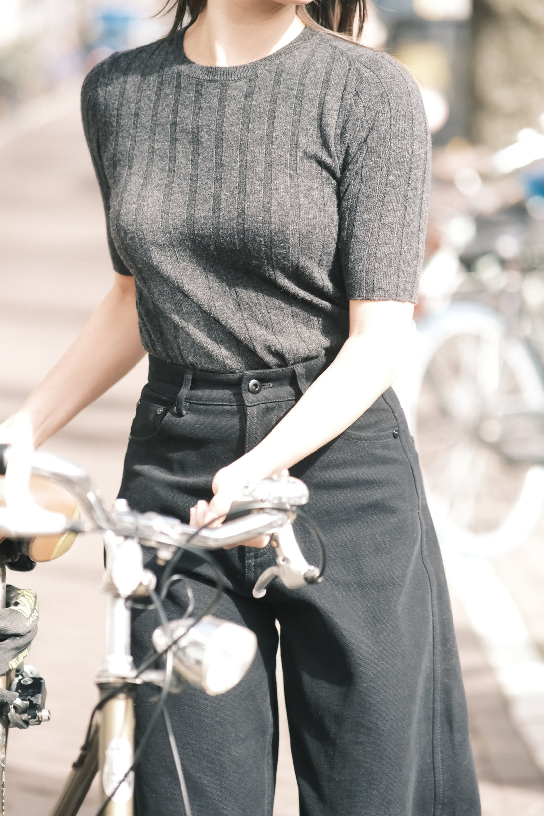 Ribbed Short Sleeves - FW26 - Charcoal