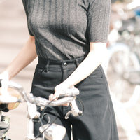 Ribbed Short Sleeves - FW26 - Charcoal