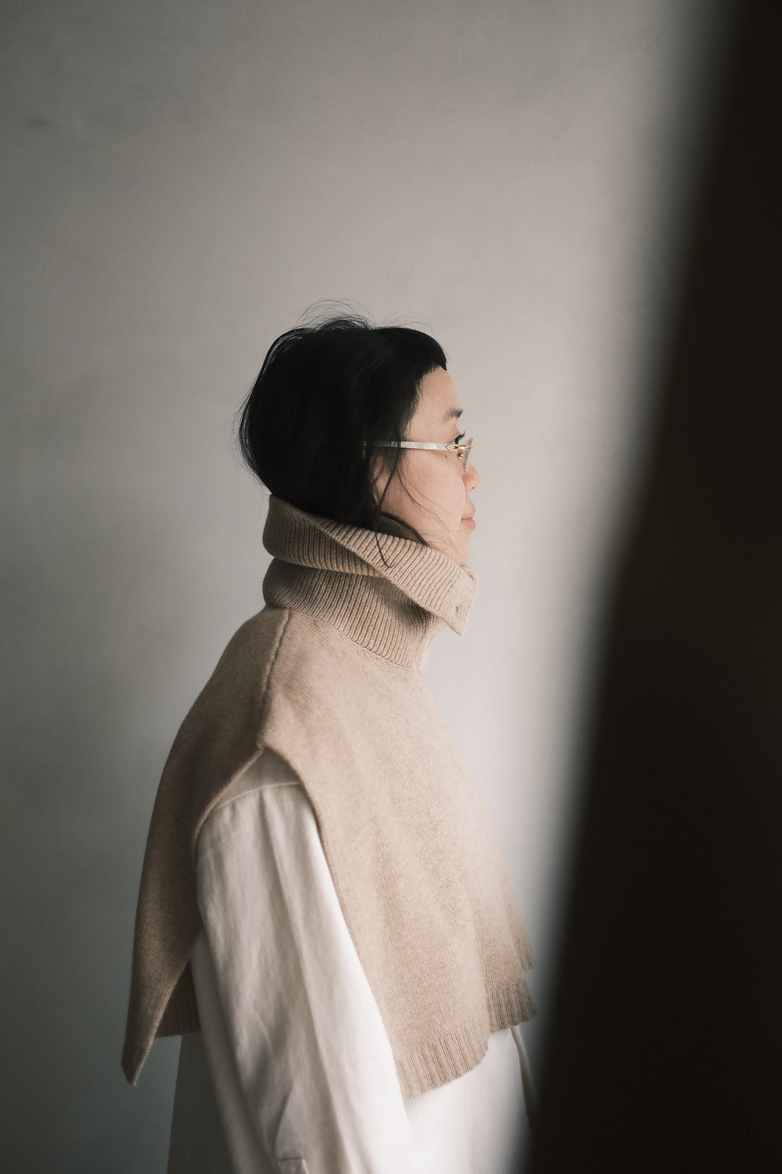 Knit Turtleneck Vest - FW25 - Almond
