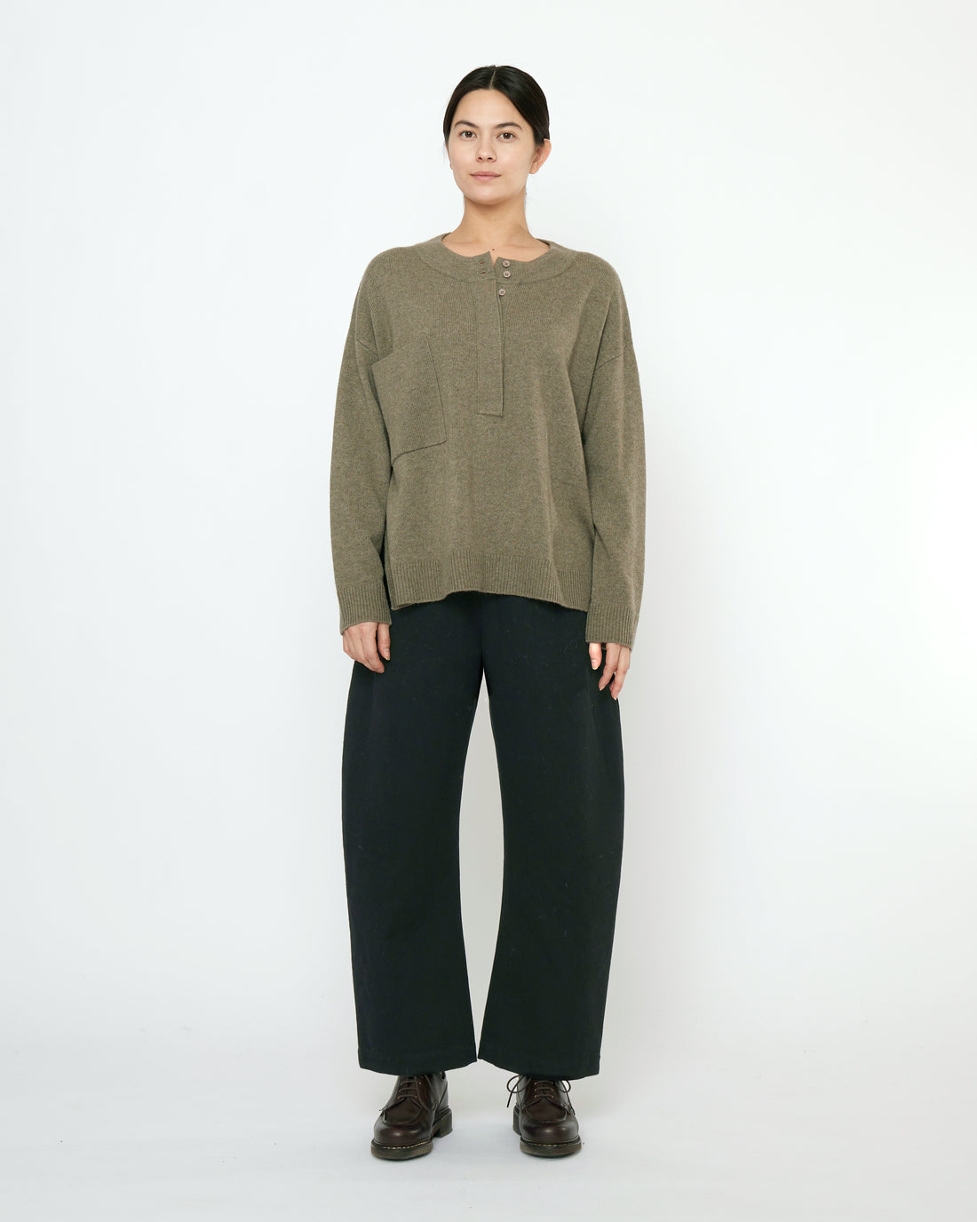 Relaxed Pocket Sweater- FW25 - Sage Gray