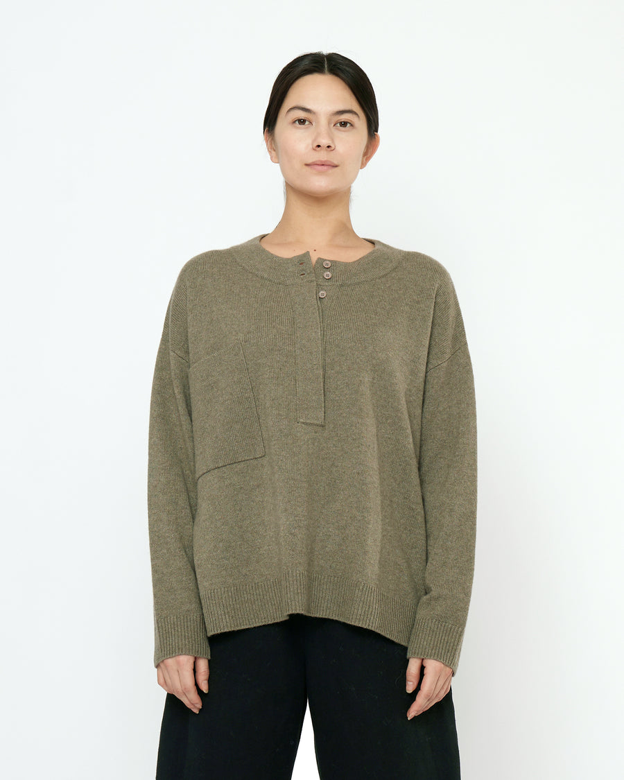 Relaxed Pocket Sweater- FW25 - Sage Gray