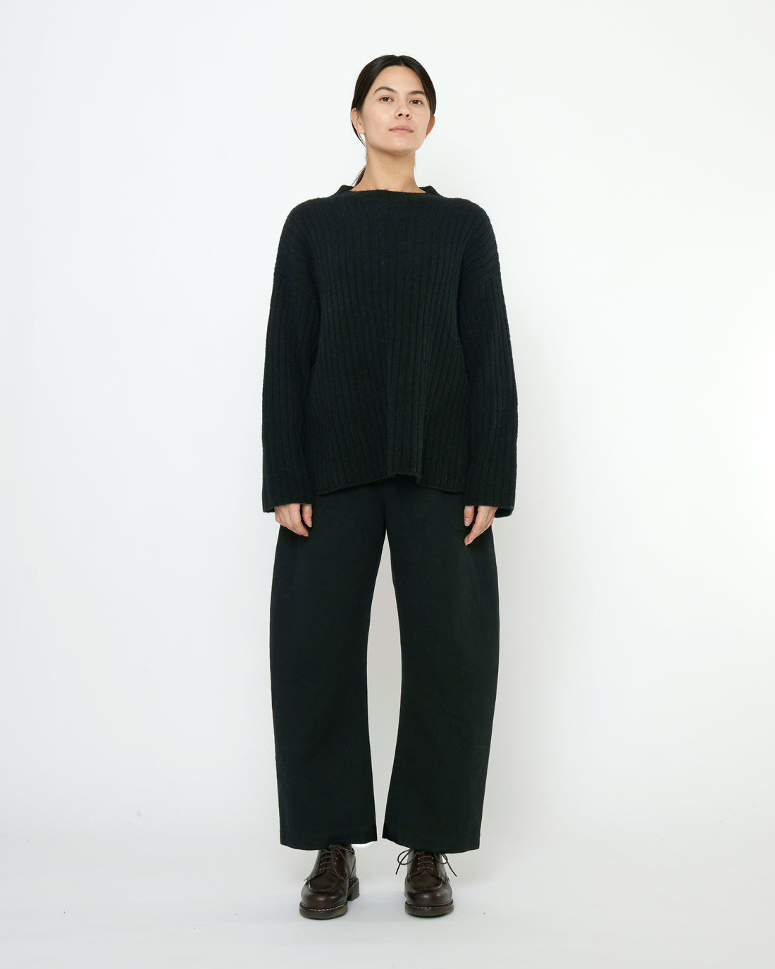 Oversized Ribbed Mockneck - FW25 - Black
