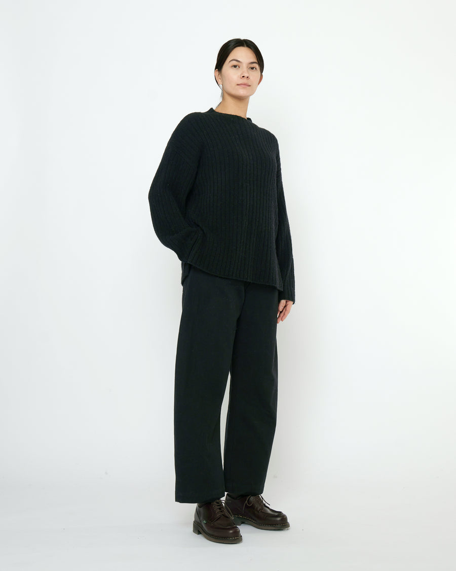 Oversized Ribbed Mockneck - FW25 - Black