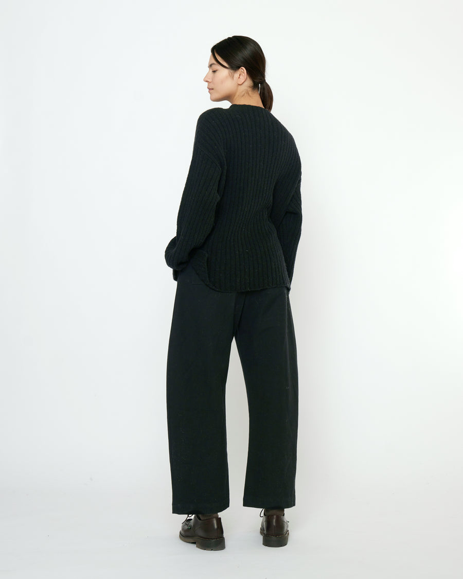 Oversized Ribbed Mockneck - FW25 - Black