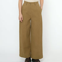 Textured Wide-Legged Skate Trouser - FW25 - Kelp