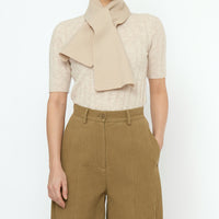 Cross Scarf - Boiled Wool - FW25 - Sand Beige