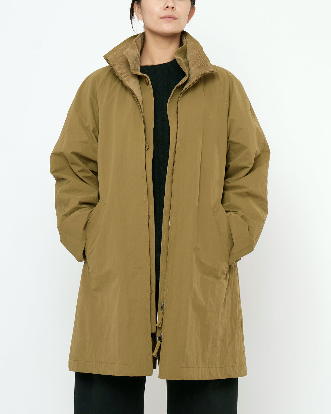Double Collar Overcoat - FW25 - Kelp