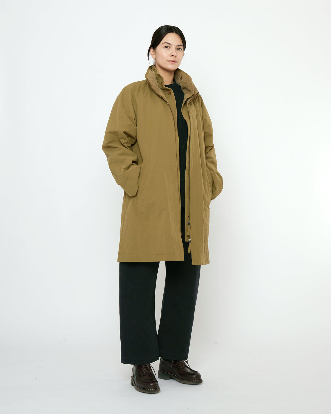 Double Collar Overcoat - FW25 - Kelp