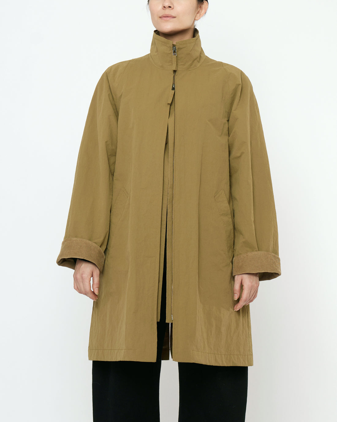 Double Collar Overcoat - FW25 - Kelp