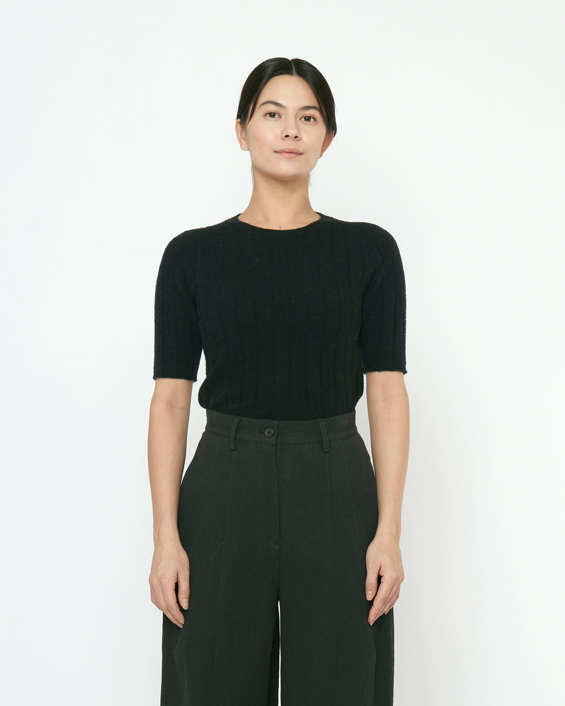 Ribbed Short Sleeves - FW25 - Black