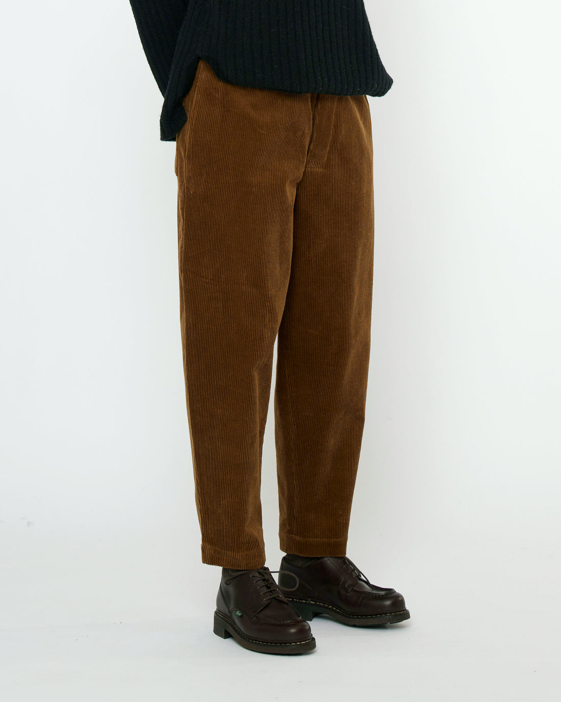 Corduroy Elastic Pull-Up Trouser - FW25 - Sepia Brown