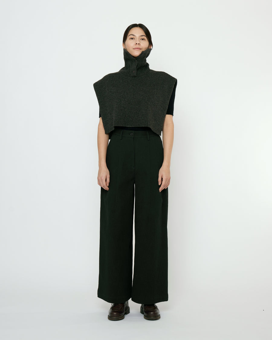 Knit Turtleneck Vest - FW25 - Charcoal
