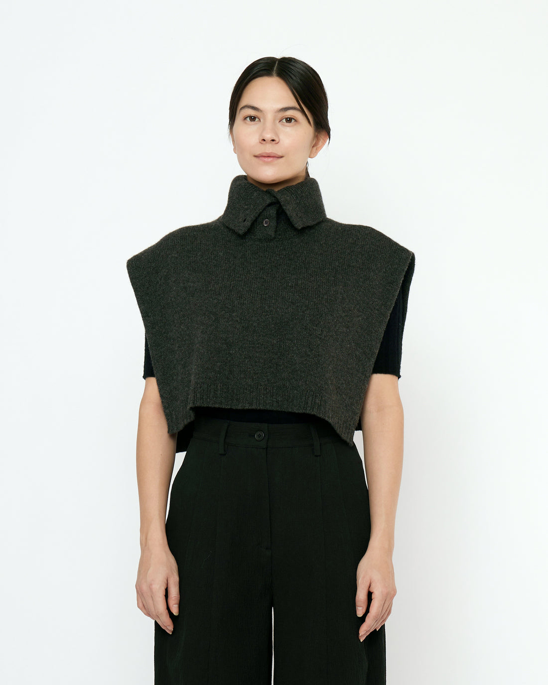 Knit Turtleneck Vest - FW25 - Charcoal