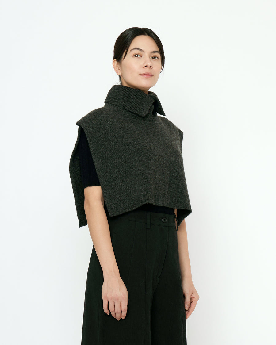 Knit Turtleneck Vest - FW25 - Charcoal