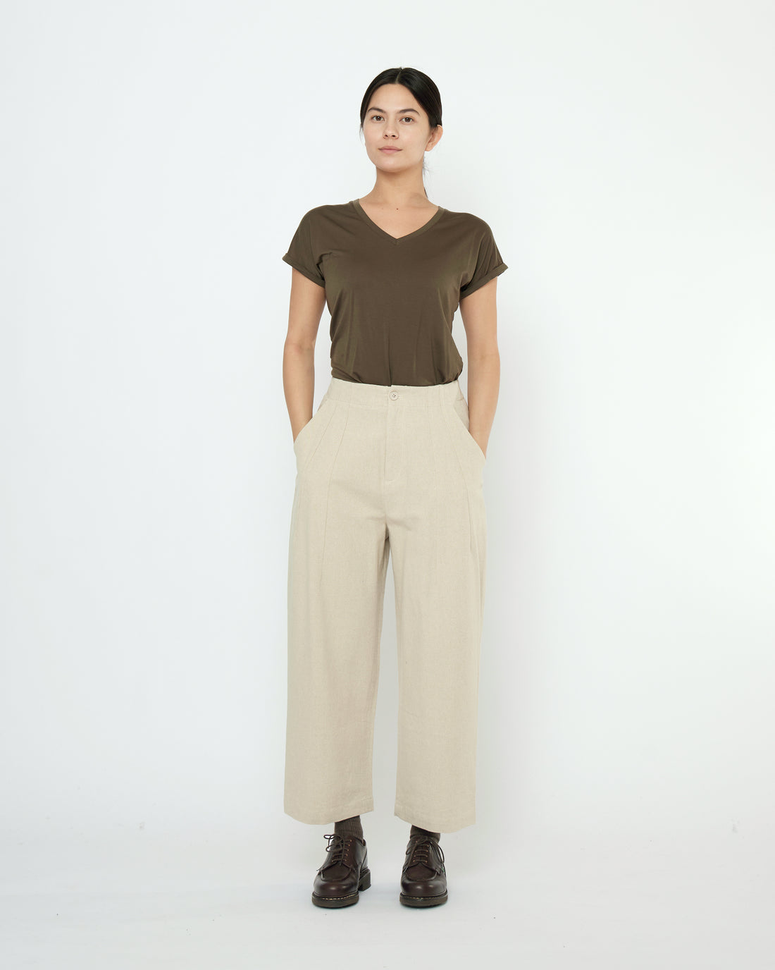 Signature Pleated Trouser - Canvas Edition - Oatmeal