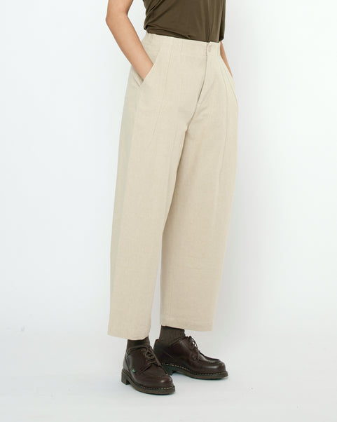 Signature Pleated Trouser - Canvas Edition - Oatmeal