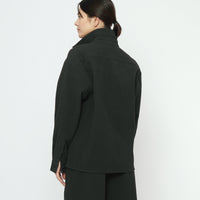 Textured Flat Hem Shirt - FW25 - Black