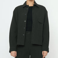Textured Flat Hem Shirt - FW25 - Black