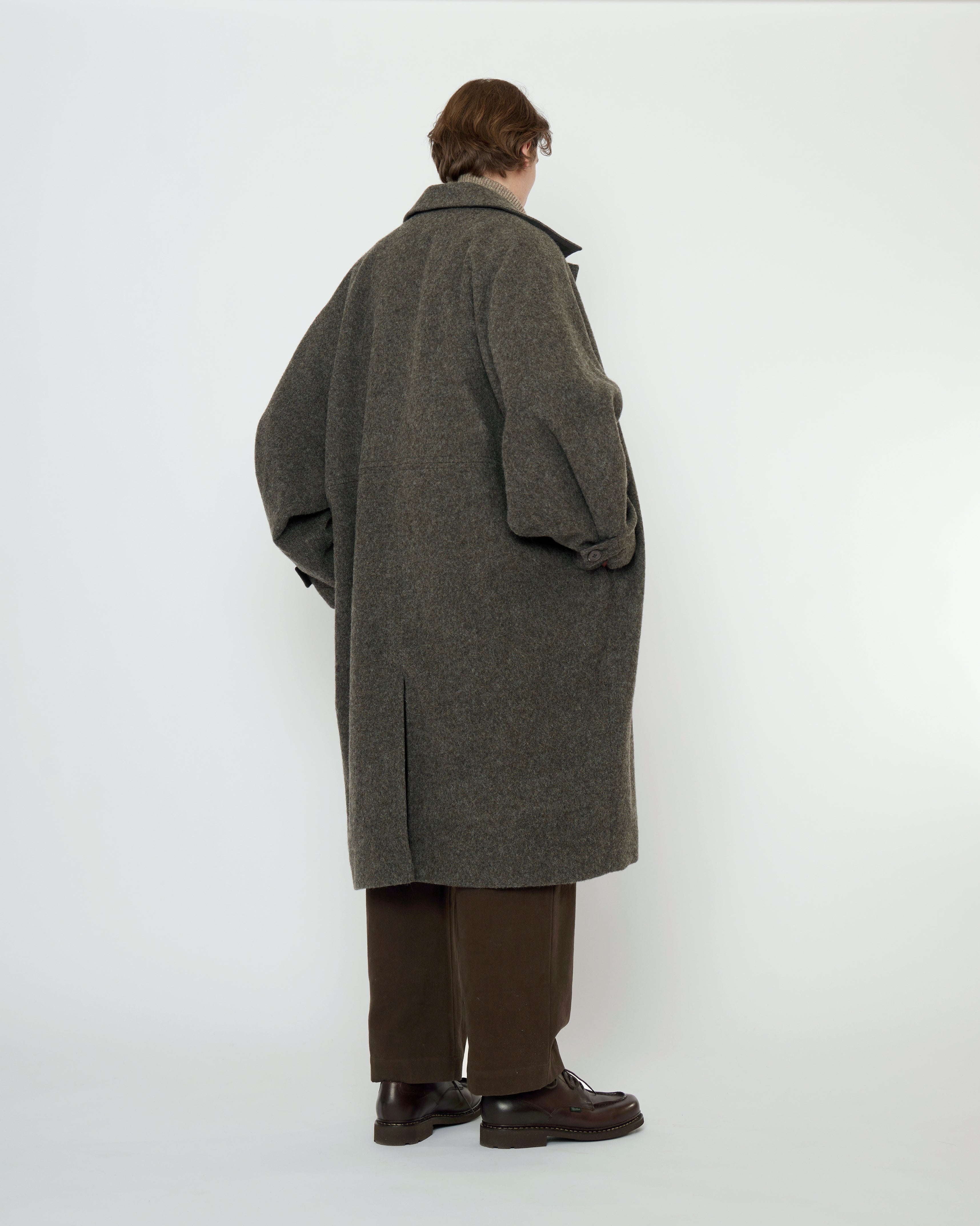Cuffed Wool Coat - FW25 - Heathered Pebble