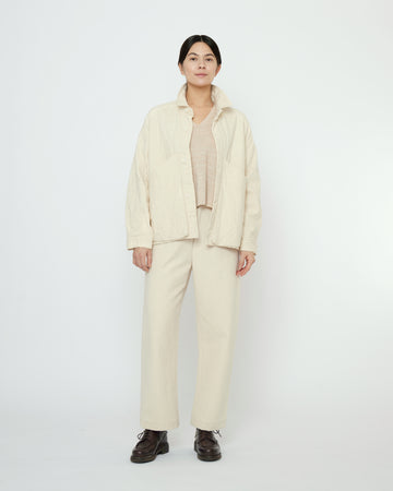 Signature Panel Pockets Shirt Jacket - Textured Edition - Bone