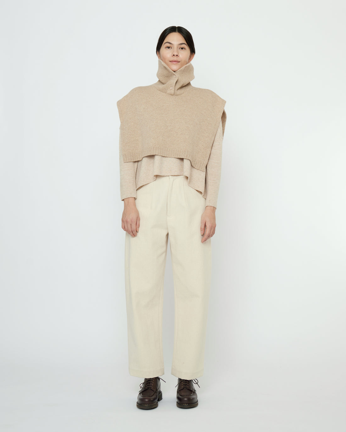 Knit Turtleneck Vest - FW25 - Almond