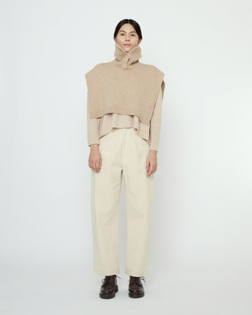 Knit Turtleneck Vest - FW25 - Almond