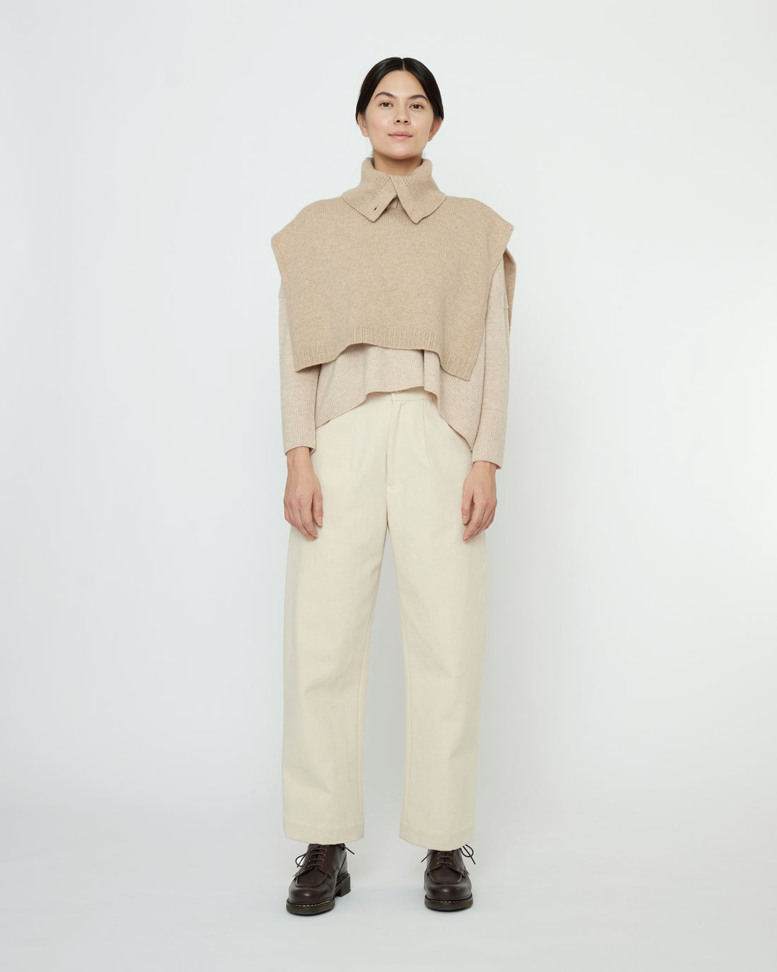 Knit Turtleneck Vest - FW25 - Almond