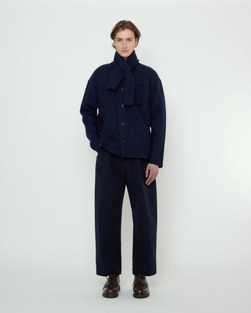 Boiled Wool Shirt Jacket - FW25 - Navy