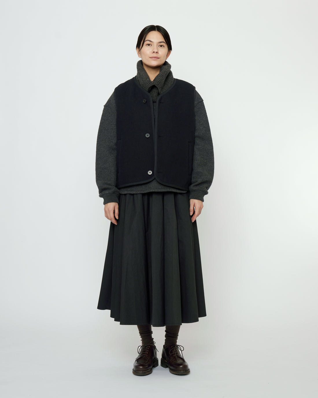 Double Faced Canvas Vest - FW25 - Black