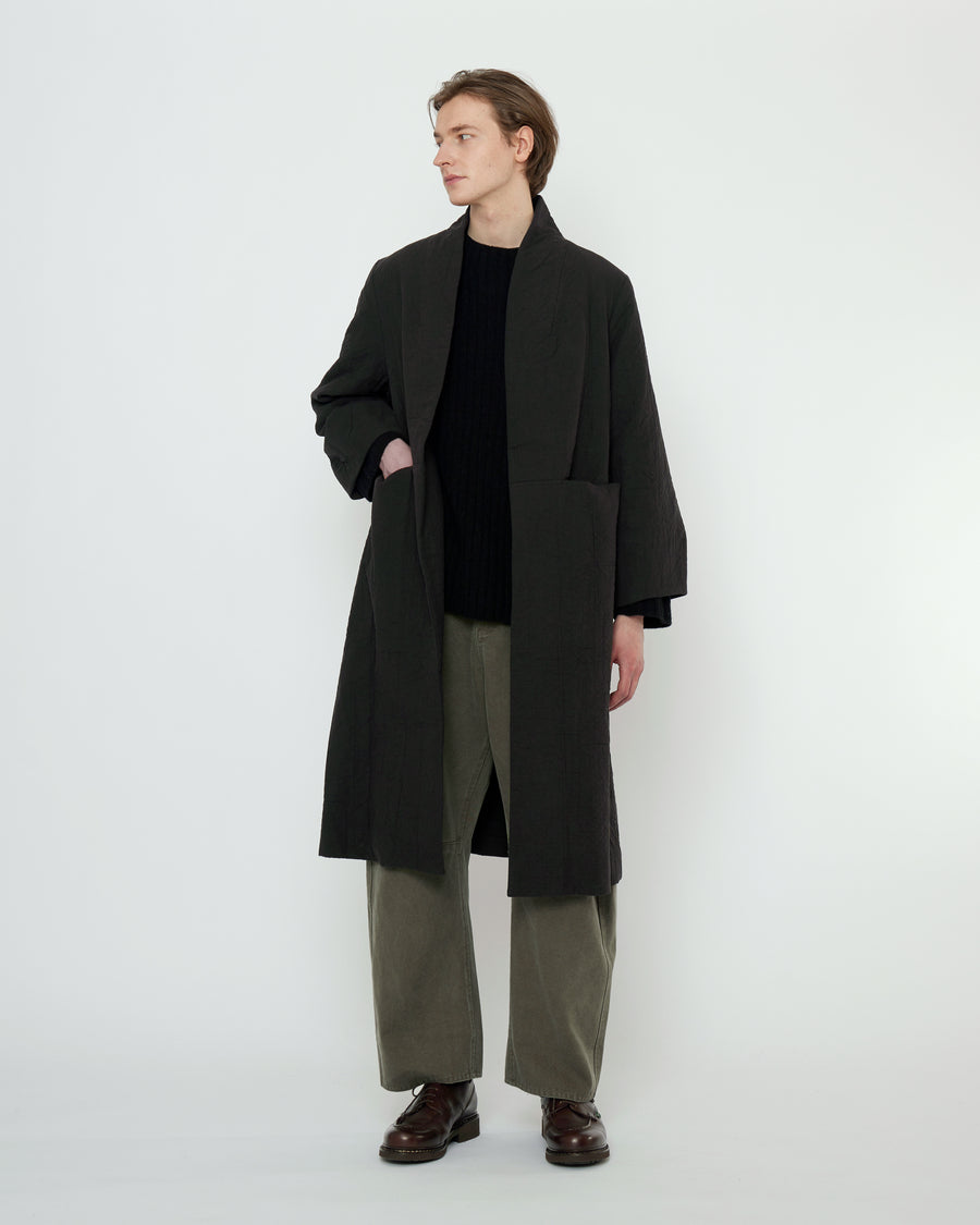 Signature Open Fall Coat - Textured Edition - Black