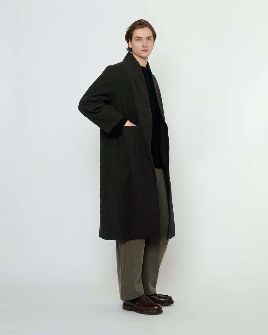 Signature Open Fall Coat - Textured Edition - Black