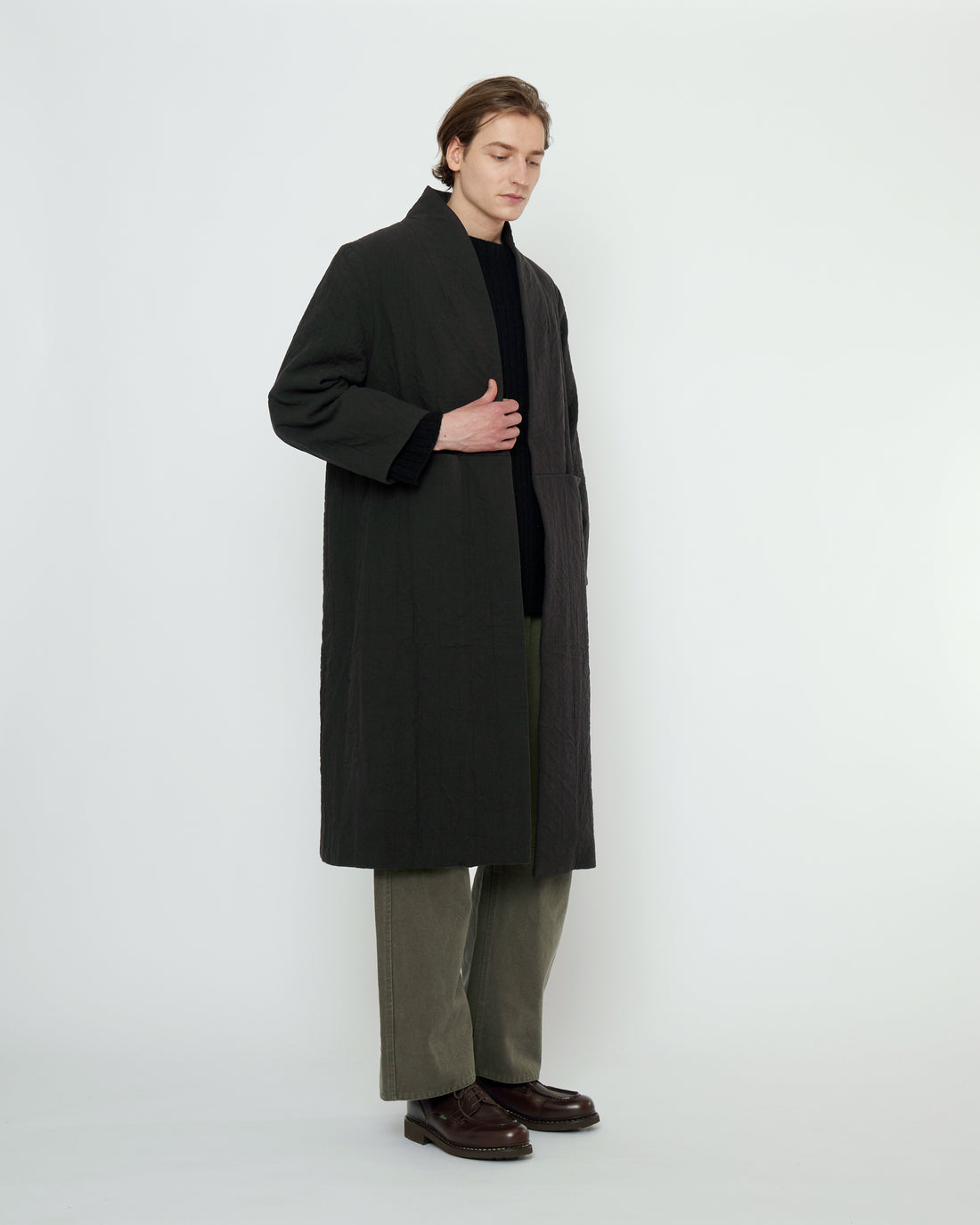 Signature Open Fall Coat - Textured Edition - Black