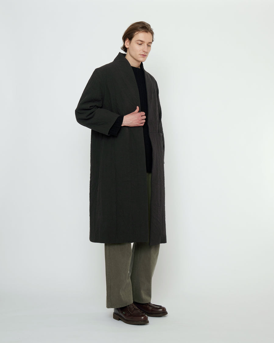 Signature Open Fall Coat - Textured Edition - Black