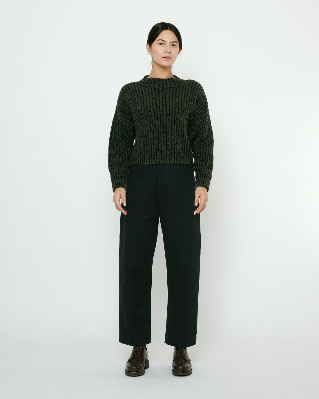 Striped Ribbed Mockneck - FW25 - Gray Black