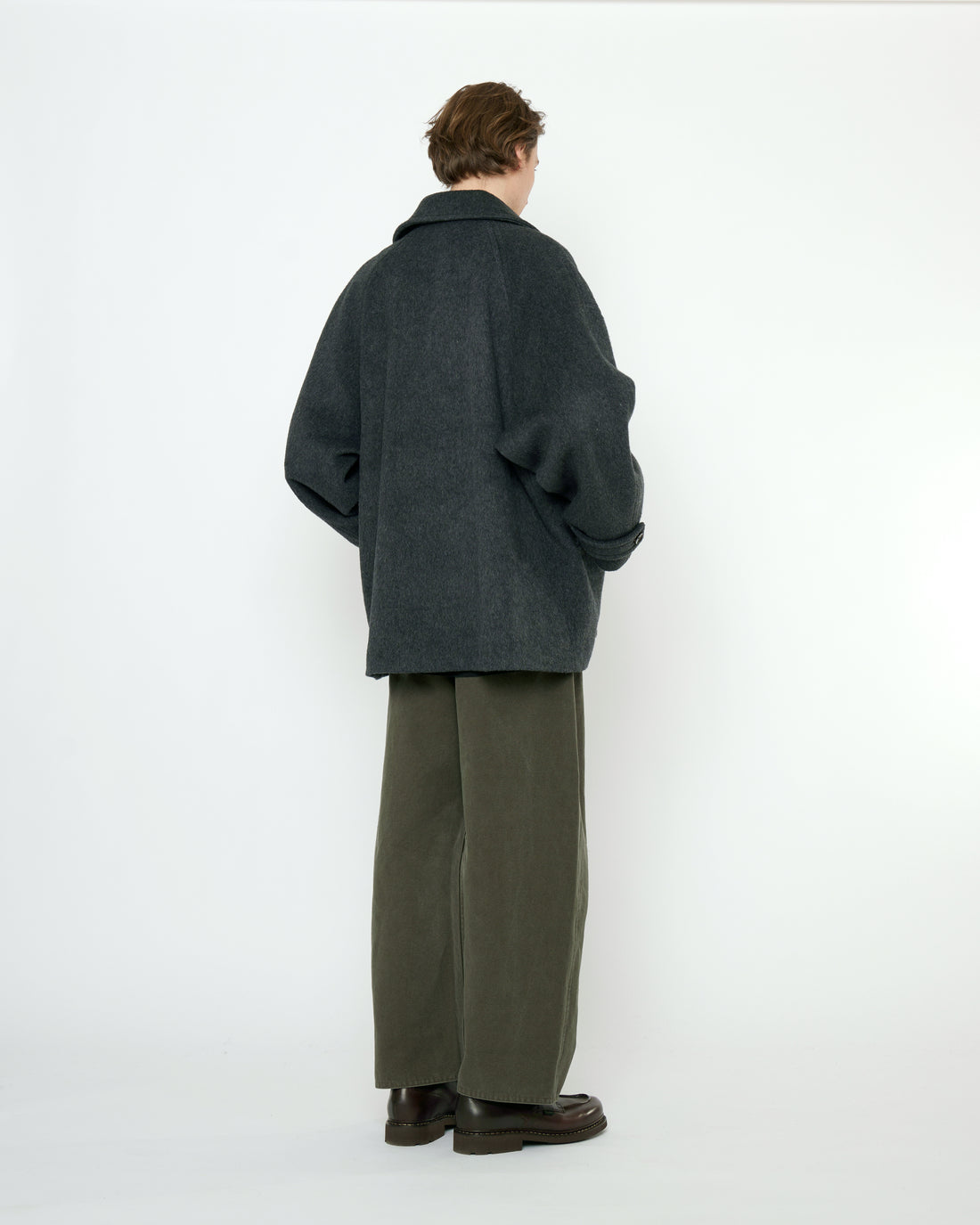 Double Breasted Short Wool Coat - FW25 - Charcoal