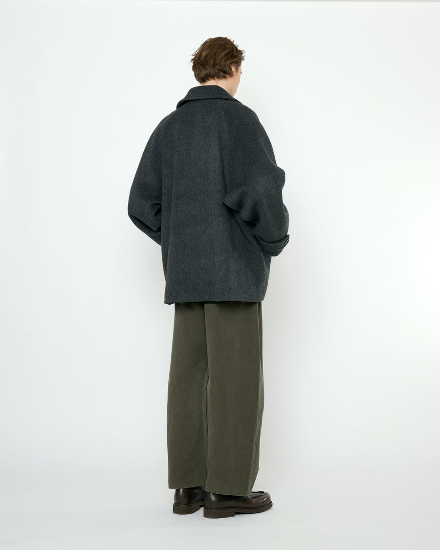 Double Breasted Short Wool Coat - FW25 - Charcoal