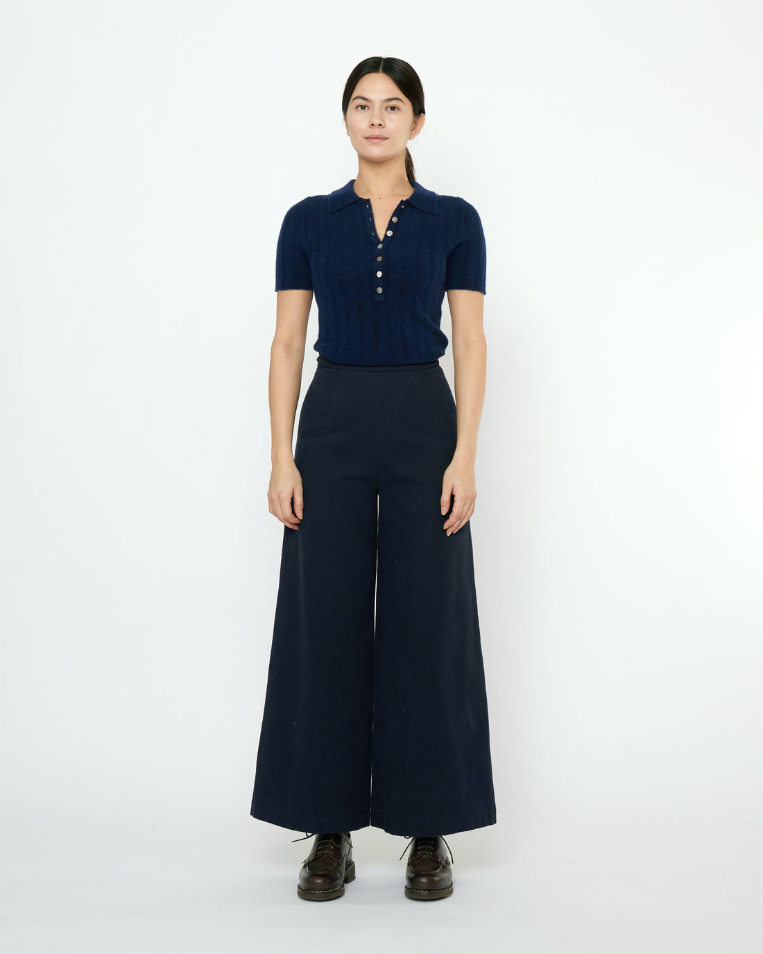 Collared Short Sleeves - FW25 - Navy