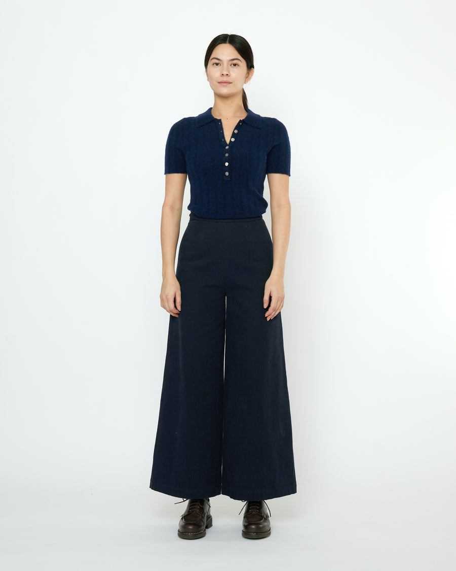 Collared Short Sleeves - FW25 - Navy
