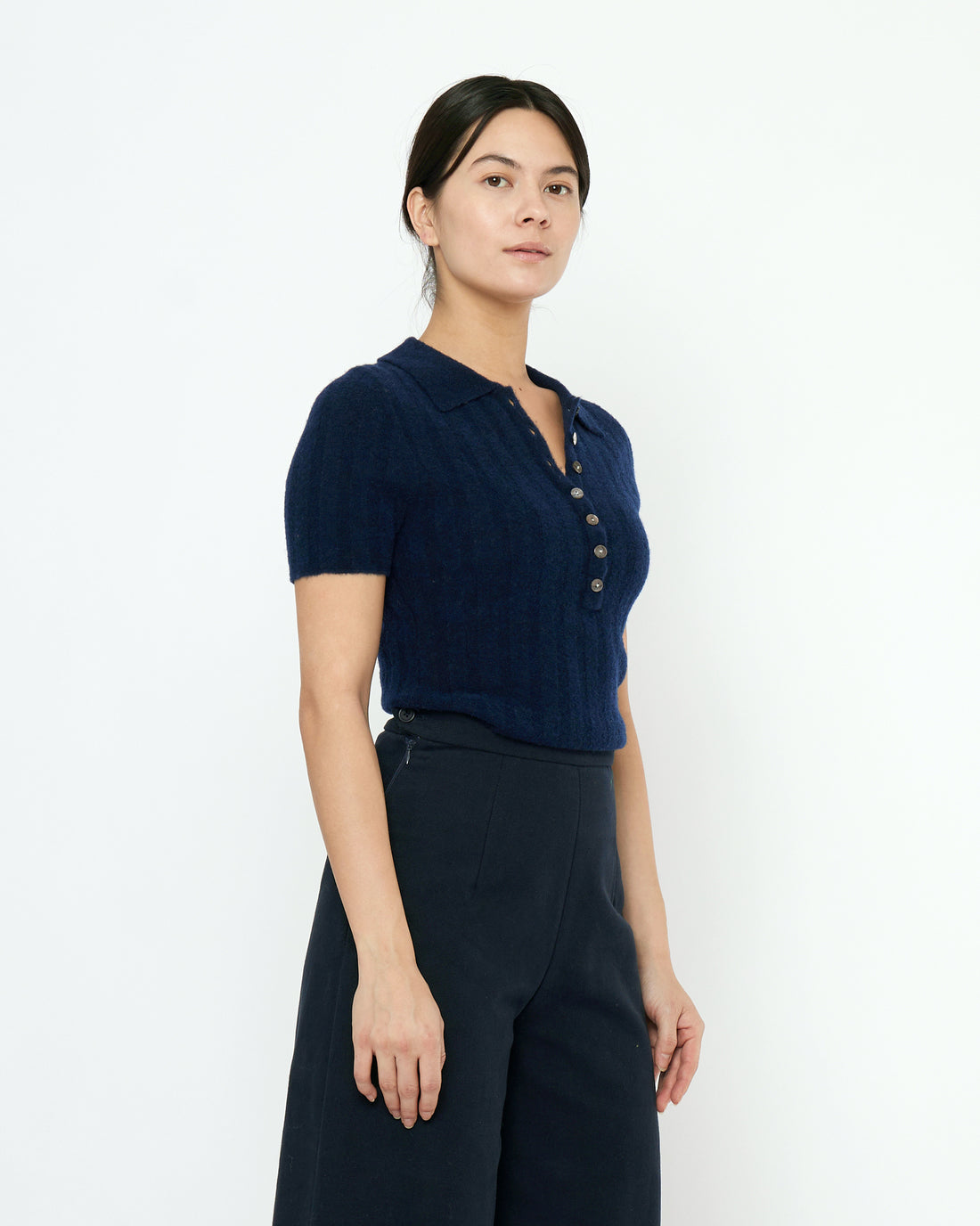 Collared Short Sleeves - FW25 - Navy