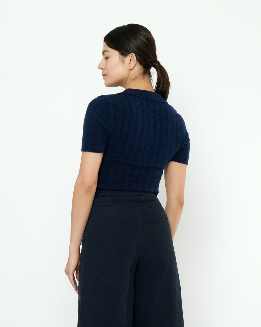 Collared Short Sleeves - FW25 - Navy