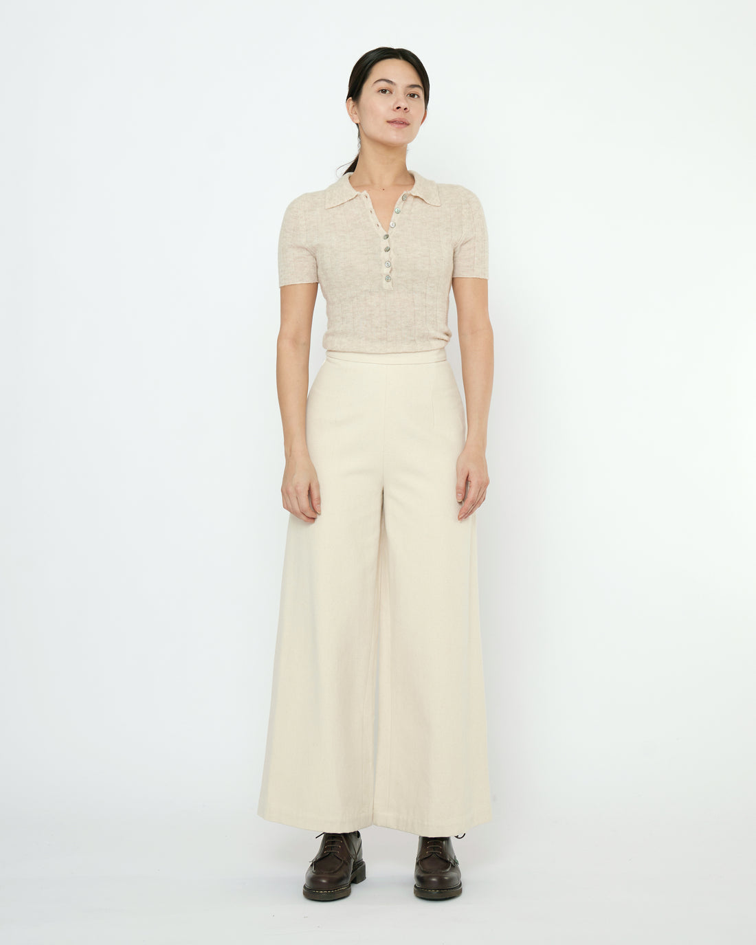 Collared Short Sleeves - FW25 - Sand Beige