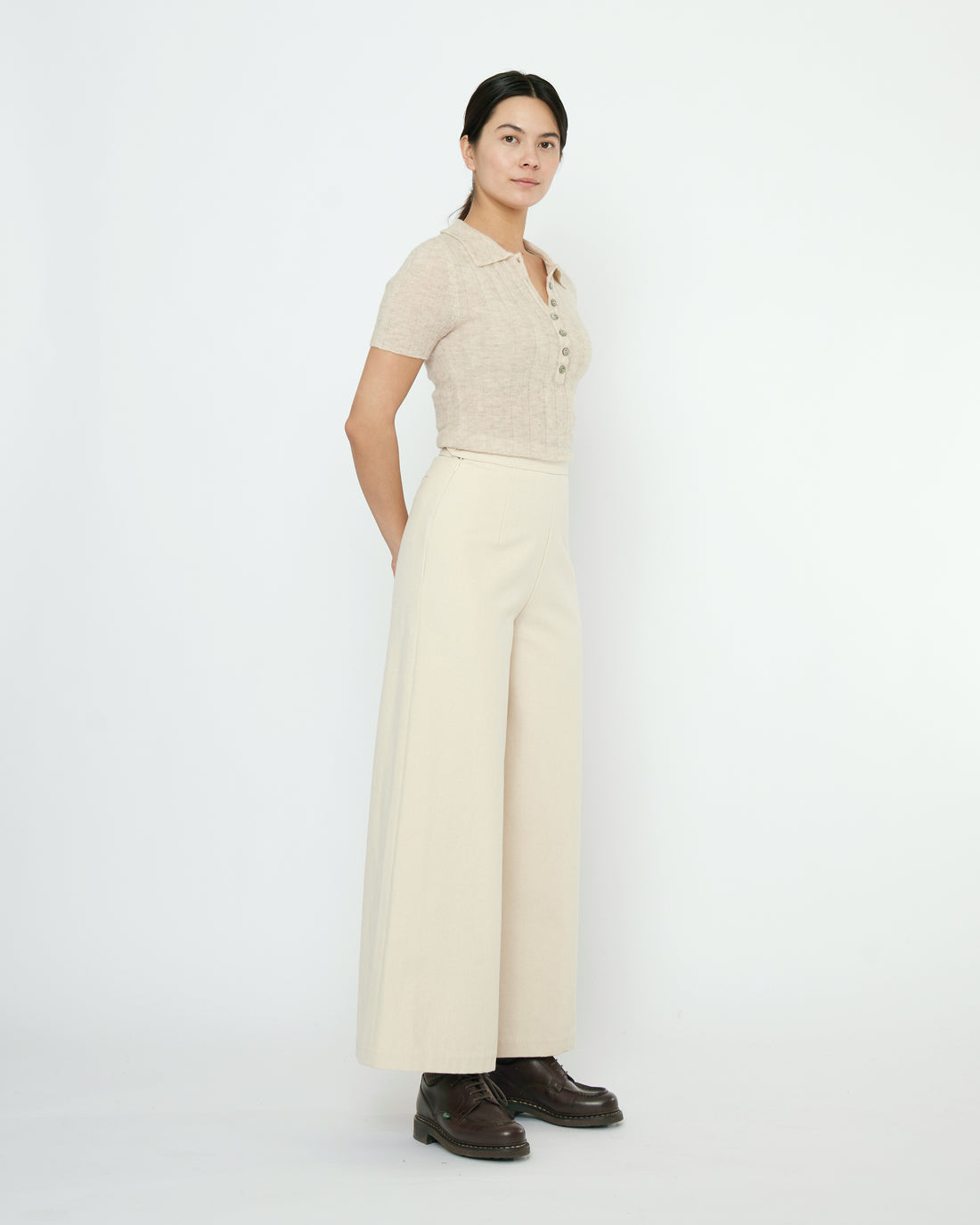 Collared Short Sleeves - FW25 - Sand Beige