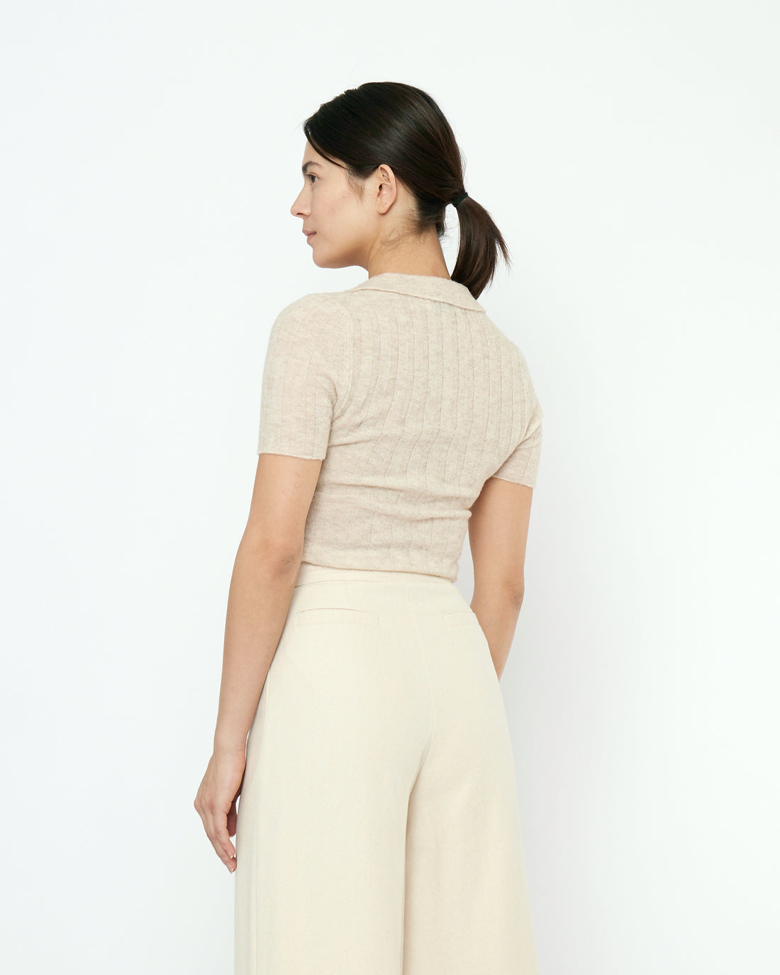 Collared Short Sleeves - FW25 - Sand Beige